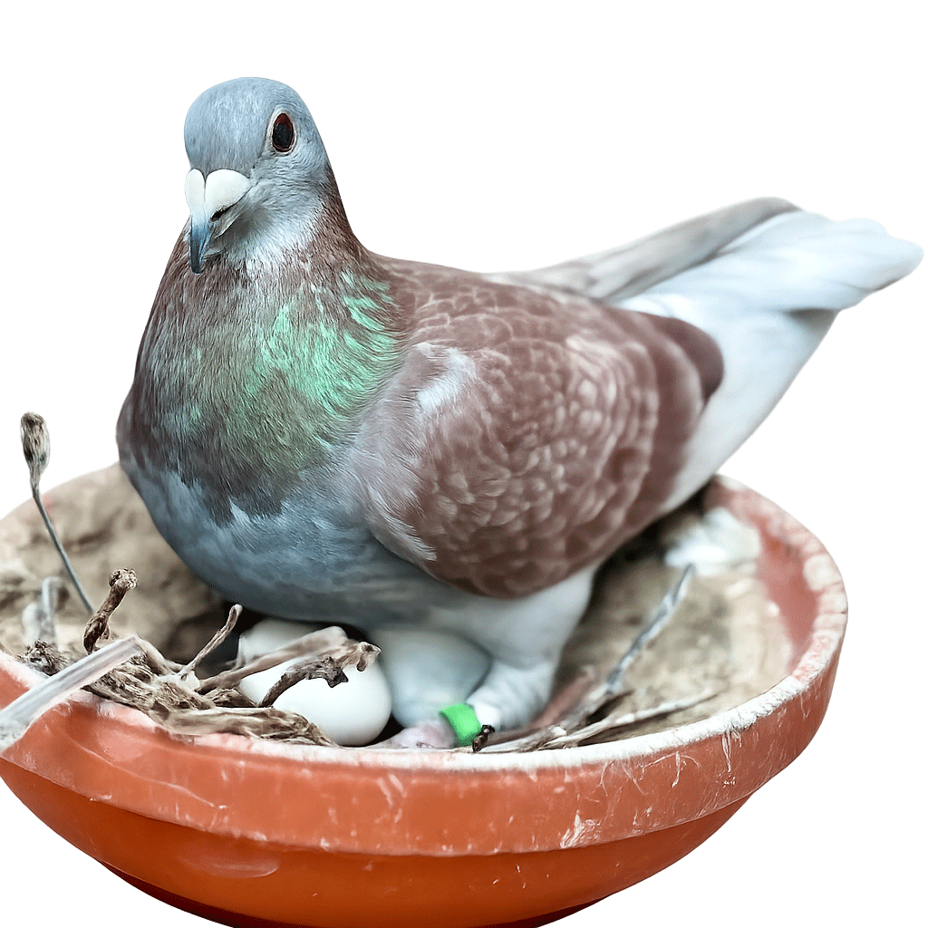 Pigeon au nid